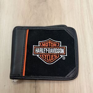 Vintage HARLEY DAVIDSON MOTORCYCLES Bi-Fold Wallet with Money Clip Logo